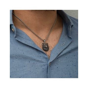 HİLALSHOP ​925 Ayar Gümüş Kurt Kafası Kolye