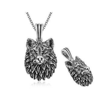 HİLALSHOP ​925 Ayar Gümüş Kurt Kafası Kolye