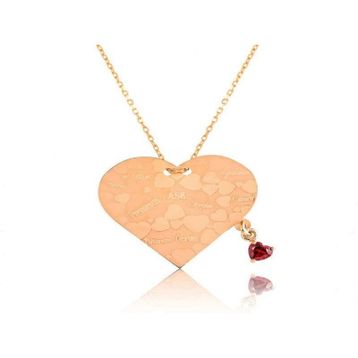 HİLALSHOP 925 Ayar Kalpli Aşk Sözleri Kadın Gümüş Kolye