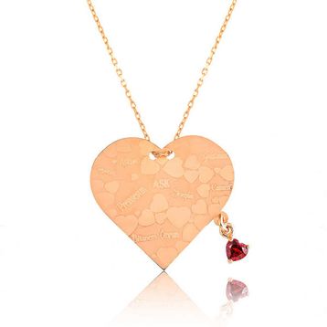 HİLALSHOP 925 Ayar Kalpli Aşk Sözleri Kadın Gümüş Kolye