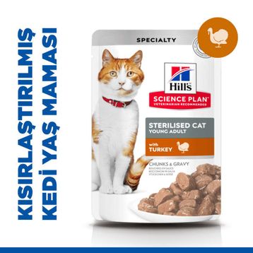 Hill's Chunks in Gravy Hindili Kısırlaştırılmış 85 gr Kedi Yaş Maması