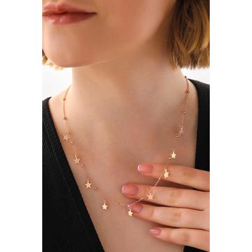 Himarry 925 Ayar Rose Yıldızlı Dorika Kadın Gümüş Kolye