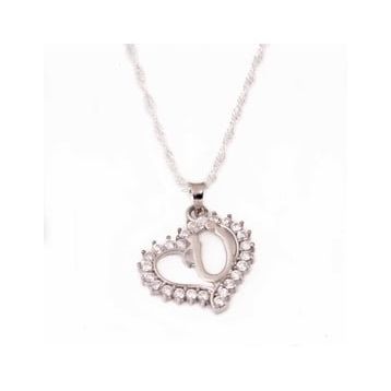 Himarry 925 Ayar Ü Harf Kalpli Kadın Gümüş Kolye
