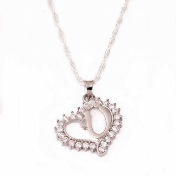 Himarry 925 Ayar Ü Harf Kalpli Kadın Gümüş Kolye