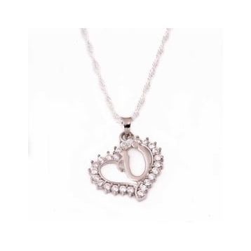 Himarry 925 Ayar Ü Harf Kalpli Kadın Gümüş Kolye