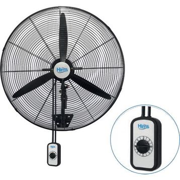 Hims SVLRS HEF-DA650-65 cm Sanayi Tipi Siyah Duvar Tipi Kablolu Anahtarlı Vantilatör