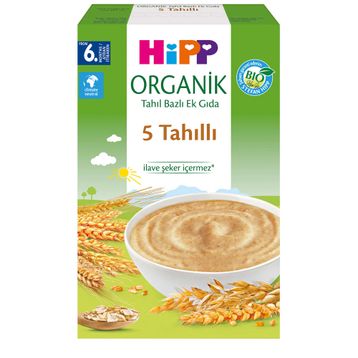 Hipp 200 gr x 6 Organik 5 Tahıllı Tahıl Bazlı Ek Gıda