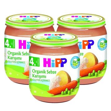Hipp 4+ Ay 3x125 gr Organik Sebze Karışımı Kavanoz Maması