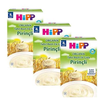 Hipp 4+ Ay 3x200 gr Organik Pirinçli Ek Gıda