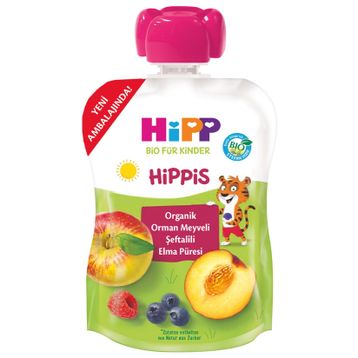 Hipp 6x100 gr Organik Orman Meyveli Şeftalili Elma Püresi (6 kg)