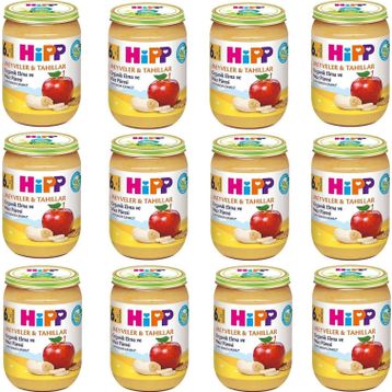 Hipp Organik 12x190 gr Elma ve Muz Püreli Kavanoz Maması