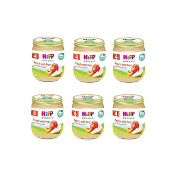 Hipp Organik Armut Şeftali Püresi 6x125 gr Kavanoz Maması