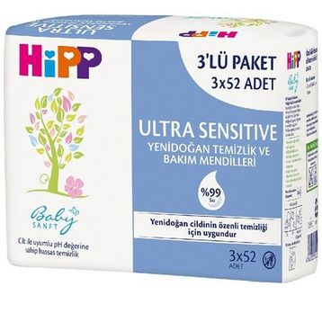 Hipp Ultra Hassas 3x52 Adet Yenidoğan Havlu