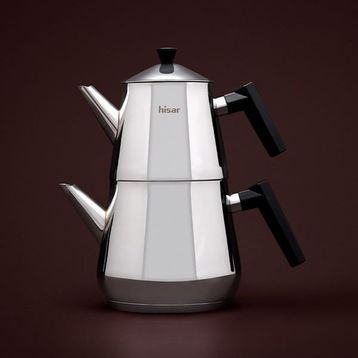 Hisar Heybeli Plus Siyah 2.7+1.5 lt Maxi Çelik Çaydanlık
