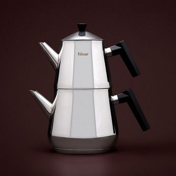 Hisar Heybeli Plus Siyah 2.7+1.5 lt Maxi Çelik Çaydanlık
