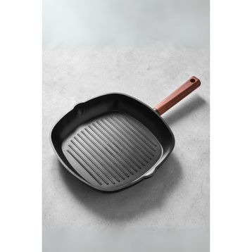 Hisar Oslo Ahşap 28 cm Granit Grill Tava