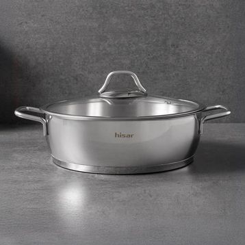 Hisar Teos Inox 26 cm Çelik Basık Tencere