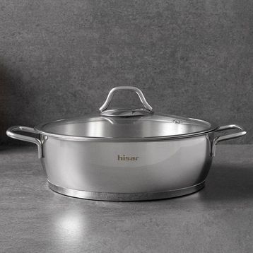 Hisar Teos Inox 26 cm Çelik Basık Tencere