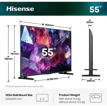 Hisense 55E7S 55 inç 139 Ekran 4K Ultra HD Vidaa QLED TV
