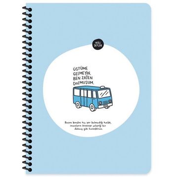 Hisli Şeyler 165x225 80 Yaprak Çizgili Stickerlı Üstüme Gelmeyin Ben Zaten Dolmuşum Defter