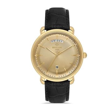 Hislon Classic CL203G-08BG Siyah-Altın Erkek Kol Saati