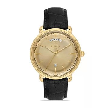 Hislon Classic CL203G-08BG Siyah-Altın Erkek Kol Saati