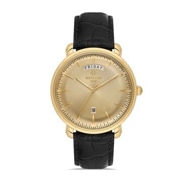 Hislon Classic CL203G-08BG Siyah-Altın Erkek Kol Saati