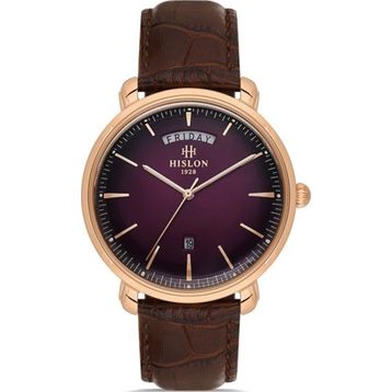 Hislon Classic CL203R-06KR Kahverengi-Bordo Erkek Kol Saati