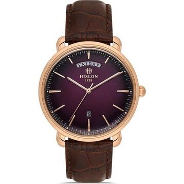 Hislon Classic CL203R-06KR Kahverengi-Bordo Erkek Kol Saati