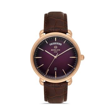 Hislon Classic CL203R-06KR Kahverengi-Bordo Erkek Kol Saati