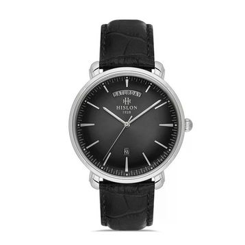 Hislon Classic CL203S-04BS Siyah-Gümüş Erkek Kol Saati