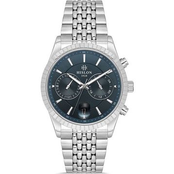 Hislon DT145S-11SS Gümüş-Lacivert Erkek Kol Saati