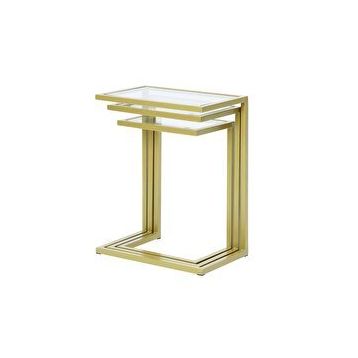 Hitit Dekorasyon Bruc Gold Metal 3'lü Zigon Sehpa