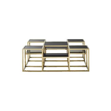 Hitit Dekorasyon Waleska Gold Metal Cam Orta Sehpa