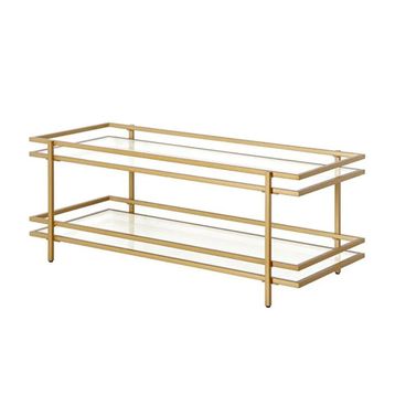 Hitit Dekorasyon Yashira Gold Metal Cam Orta Sehpa