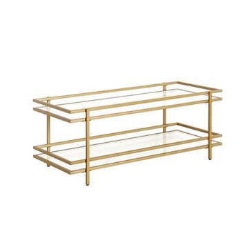 Hitit Dekorasyon Yashira Gold Metal Cam Orta Sehpa