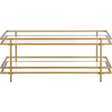 Hitit Dekorasyon Yashira Gold Metal Cam Orta Sehpa