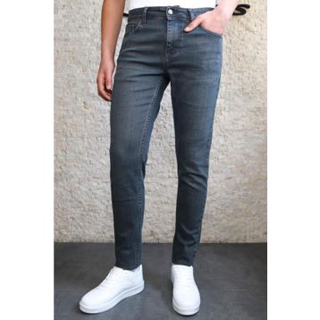 HLT Jeans HLTHE001935 Taşlamalı Antrasit Slim Fit Likralı Esnek Erkek Kot Pantolon