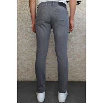HLT Jeans HLTHE001942 Erkek Gri Slim Fit Taşlamalı Kot Pantolon