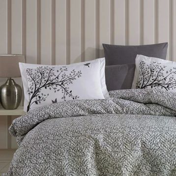 Hobby Arianna Gri Çift Kişilik Poplin Kapitone Nevresim Takımı
