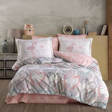 Hobby Diana Gri Poplin Çift Kişilik Nevresim Takımı