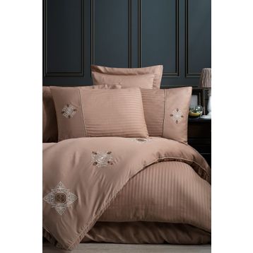 Hobby Elegant Zeugma Saten Nakışlı Çift Kişilik Nevresim Takımı