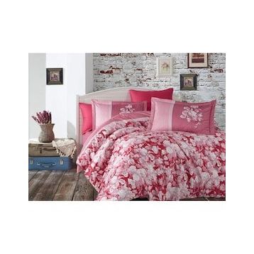 Hobby Home Amalia Bordo Pamuk Saten Çift Kişilik Nevresim Takımı