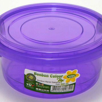 Hobby Life Plastik 300 ml Bonbon Renkli 6'lı Saklama Kabı