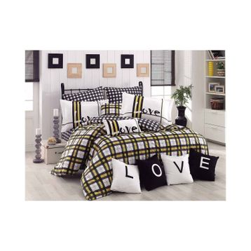 Hobby Poplin Love Code Yeşil Tek Kişilik Nevresim Takımı