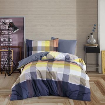 Hobby Virginia Lacivert Tek Kişilik Poplin Nevresim Takımı
