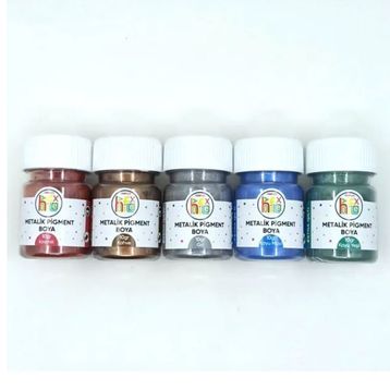 Hobiflex Reçine Metalik Sedefli Pigment 50 gr 5'li Epoksi Toz Boya Seti