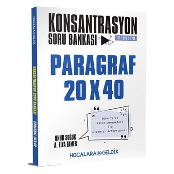 Hocalara Geldik Yayınları TYT Paragraf 20x40 Konsantrasyon Soru Bankası