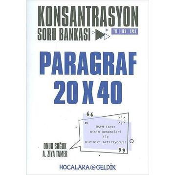 Hocalara Geldik Yayınları TYT Paragraf 20x40 Konsantrasyon Soru Bankası