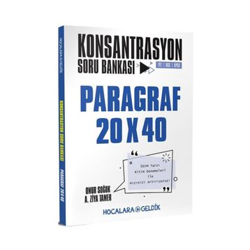 Hocalara Geldik Yayınları TYT Paragraf 20x40 Konsantrasyon Soru Bankası